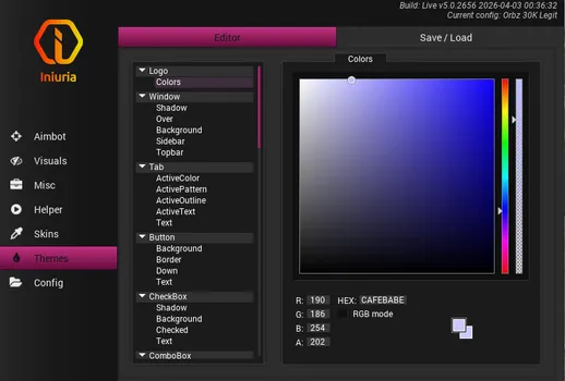 Iniuria CS2 Theme Settings