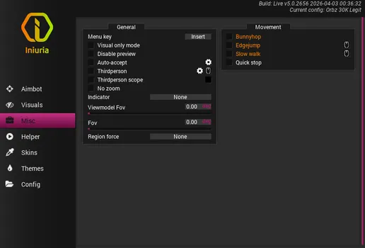 Iniuria CS2 Misc Settings