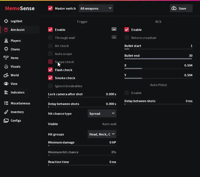 Memesense CS2 screenshot 1