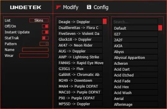 Undetek Skin Changer